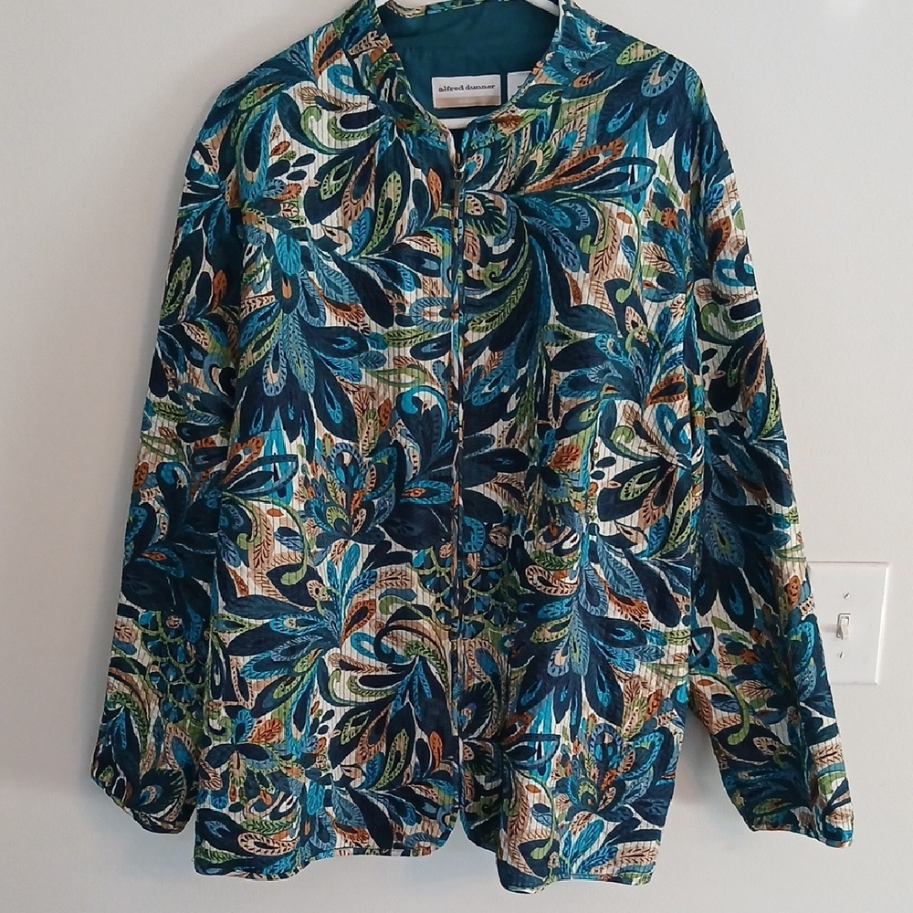 Alfred Dunner Multicolor Abstract Blazer
